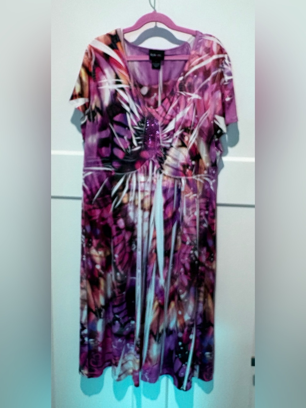 Style & Co. Purple Label on Lavender Fabric Dress Tie Dye Look
